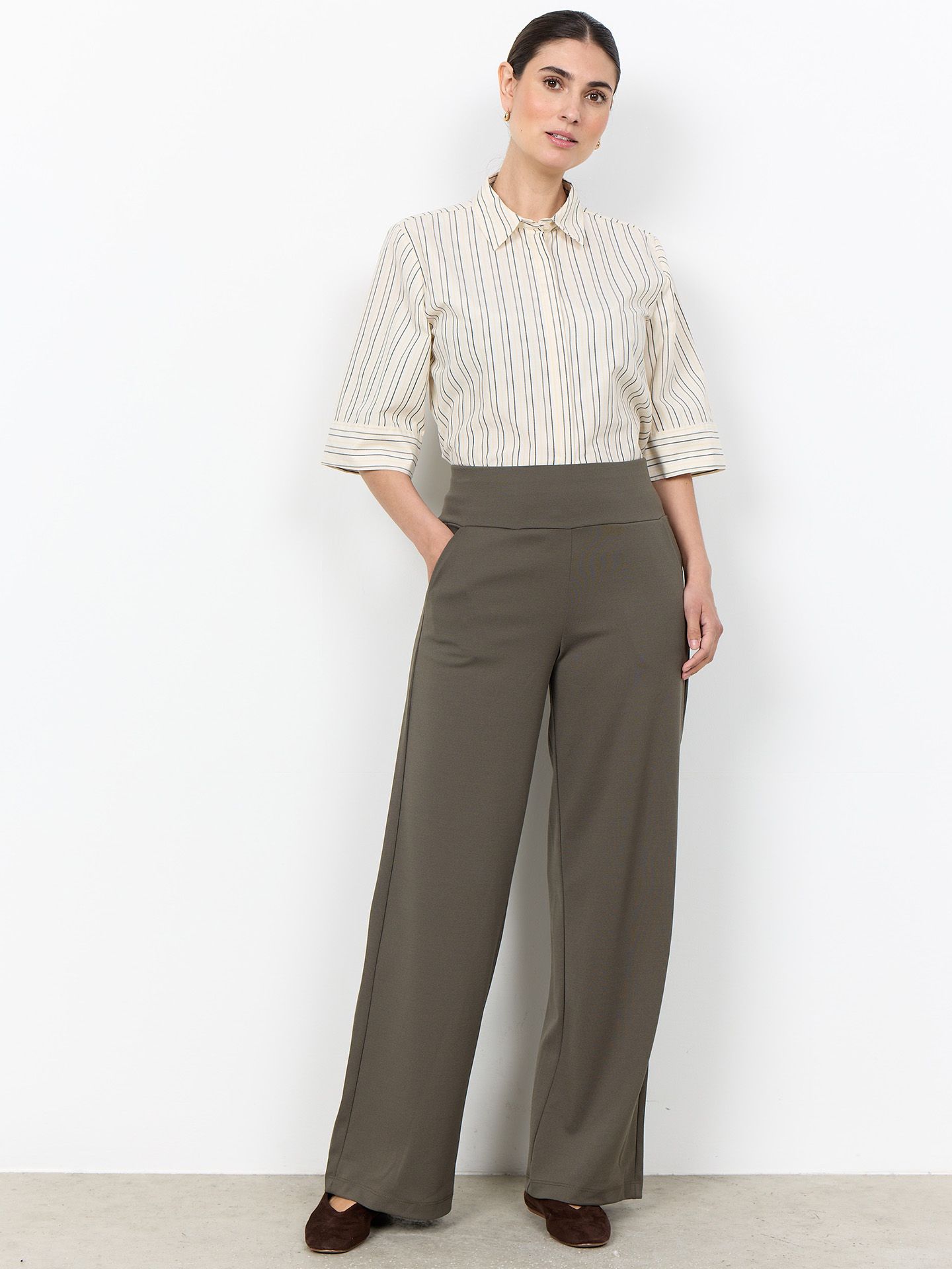 Soyaconcept Wide Fit Broek Siham Groen 00084024-6300