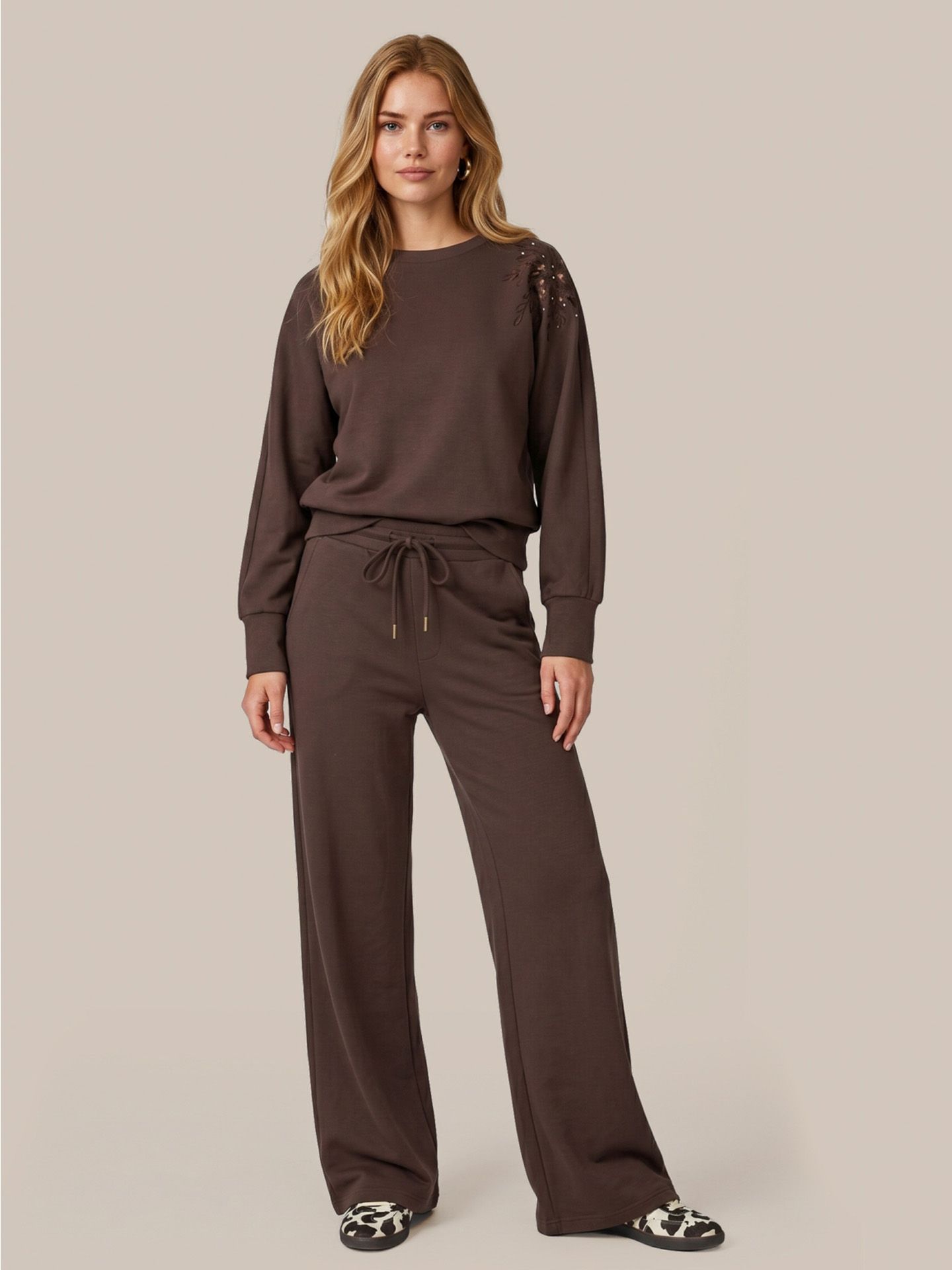 C&S The Label Wide Leg Broek Penelope Bruin 00084048-5800