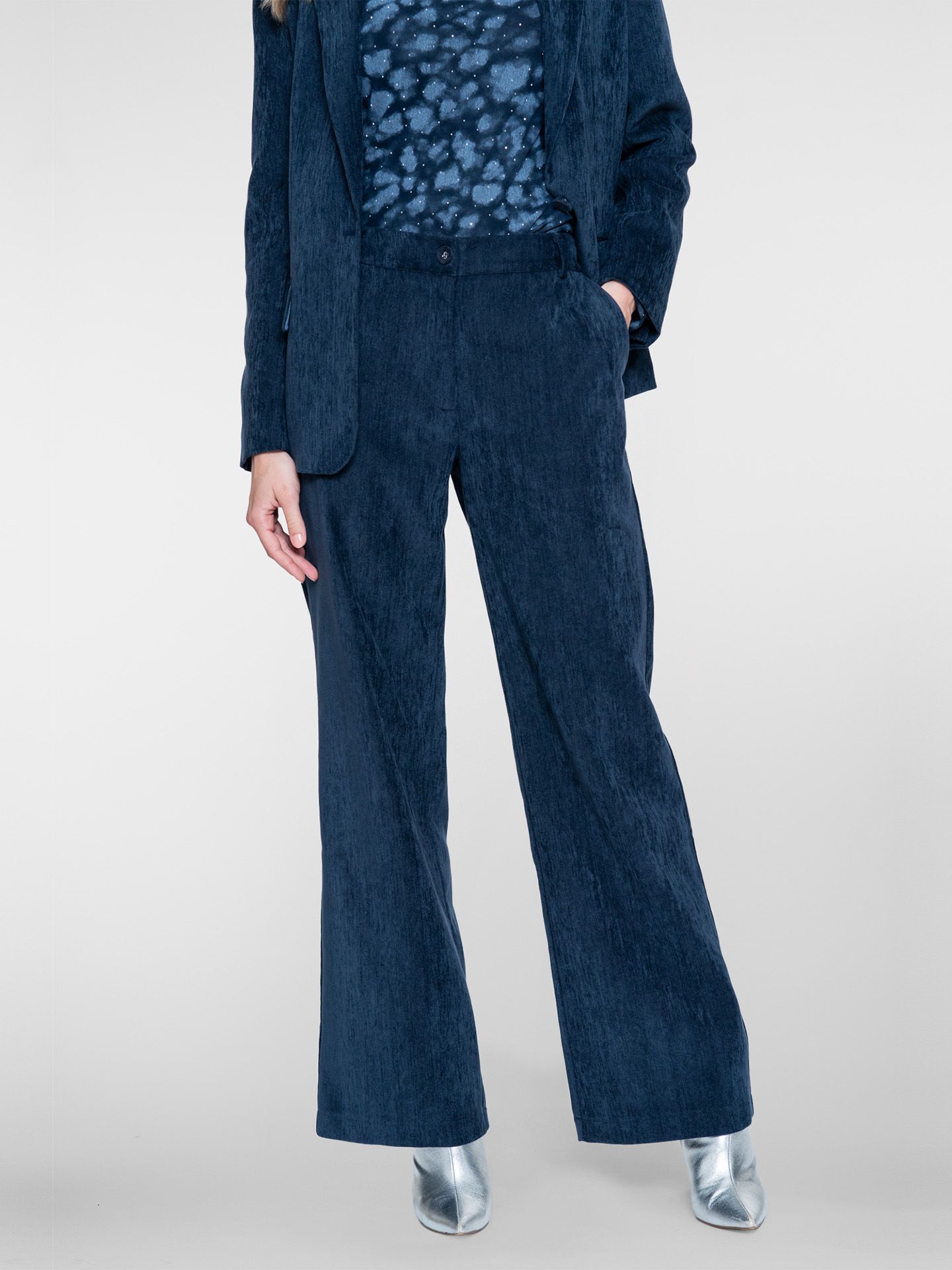 Geisha Wide leg Broek Blauw 00084109-1500