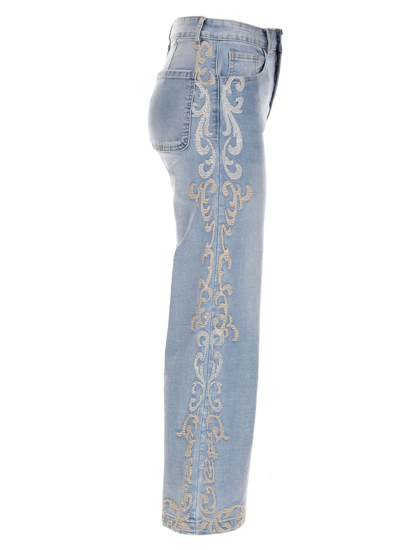 Maison Onado Wide Jeans Romy Blauw 00084234-500