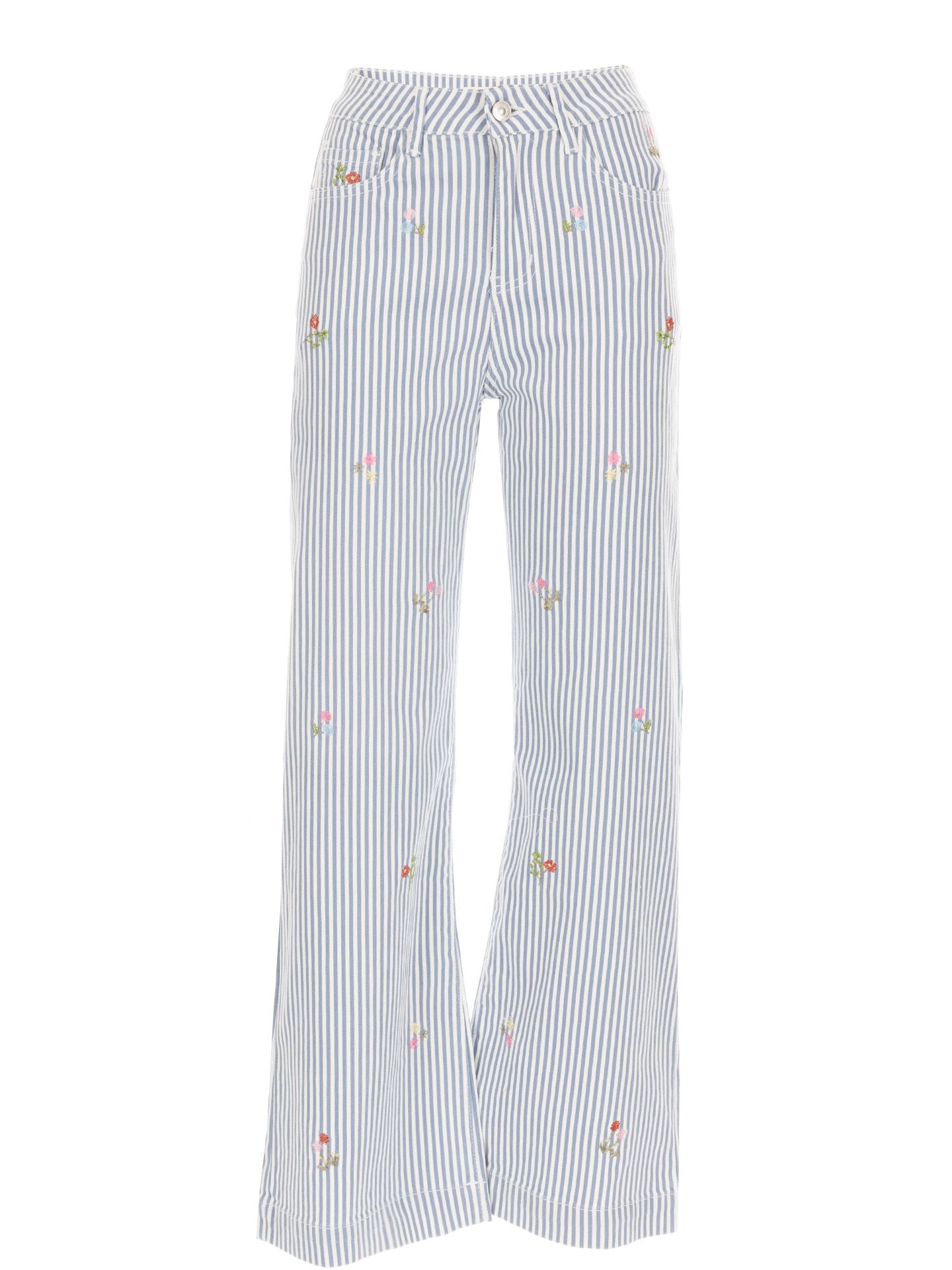 Maison Onado Straight Jeans Flower Blauw 00084249-1600