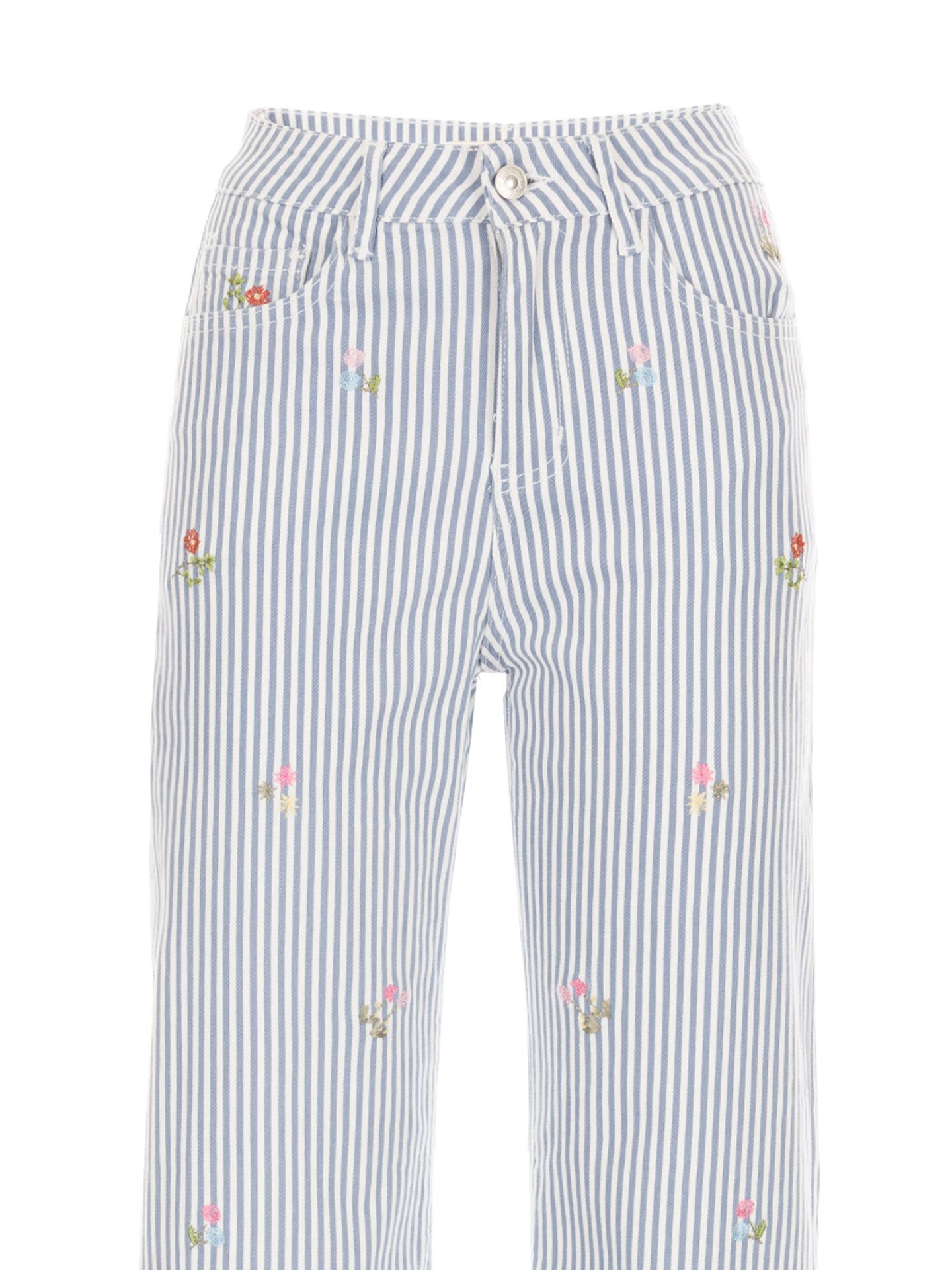 Maison Onado Straight Jeans Flower Blauw 00084249-1600