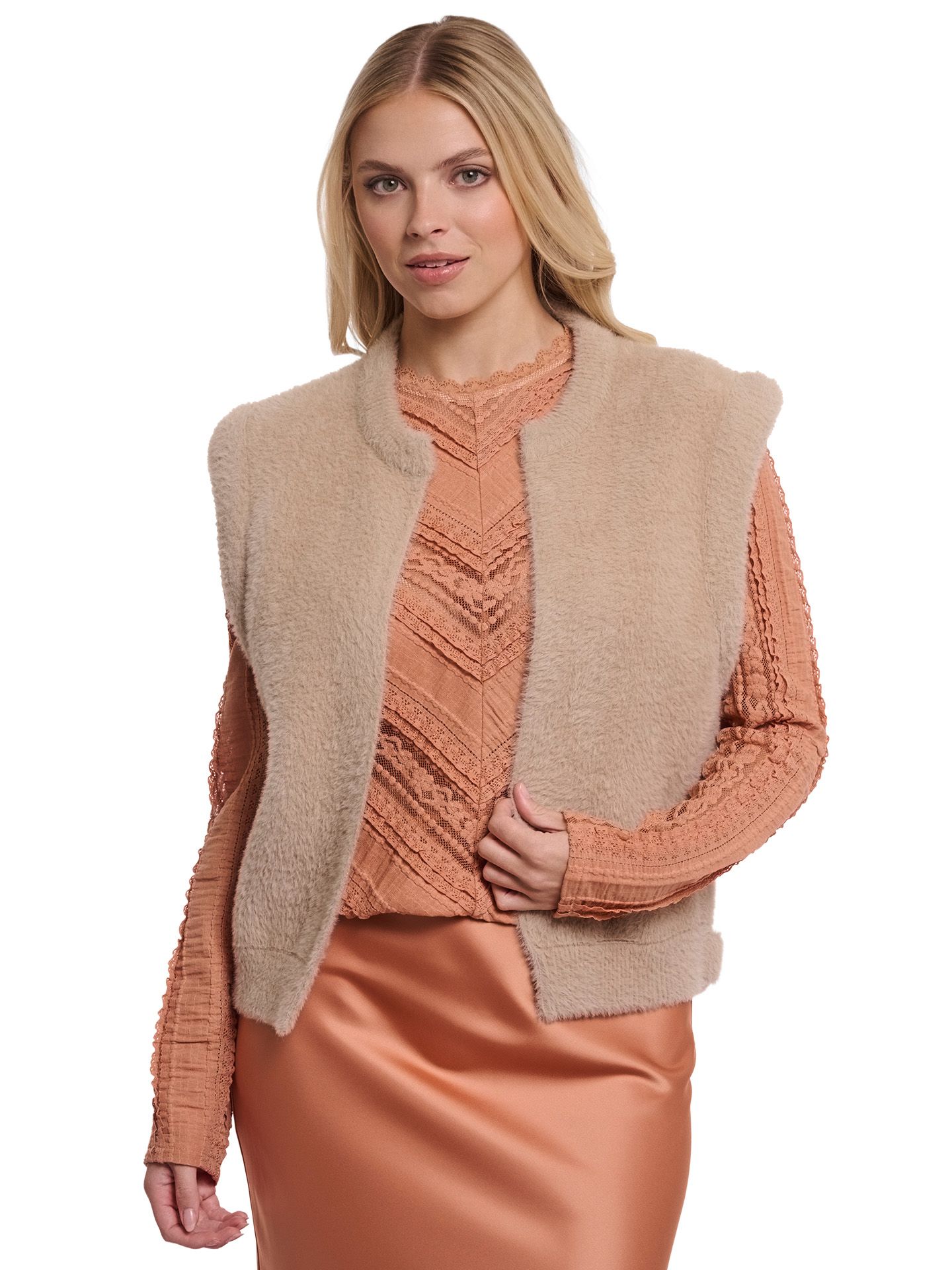 Rino & Pelle Vest Elona Taupe 00084528-5510
