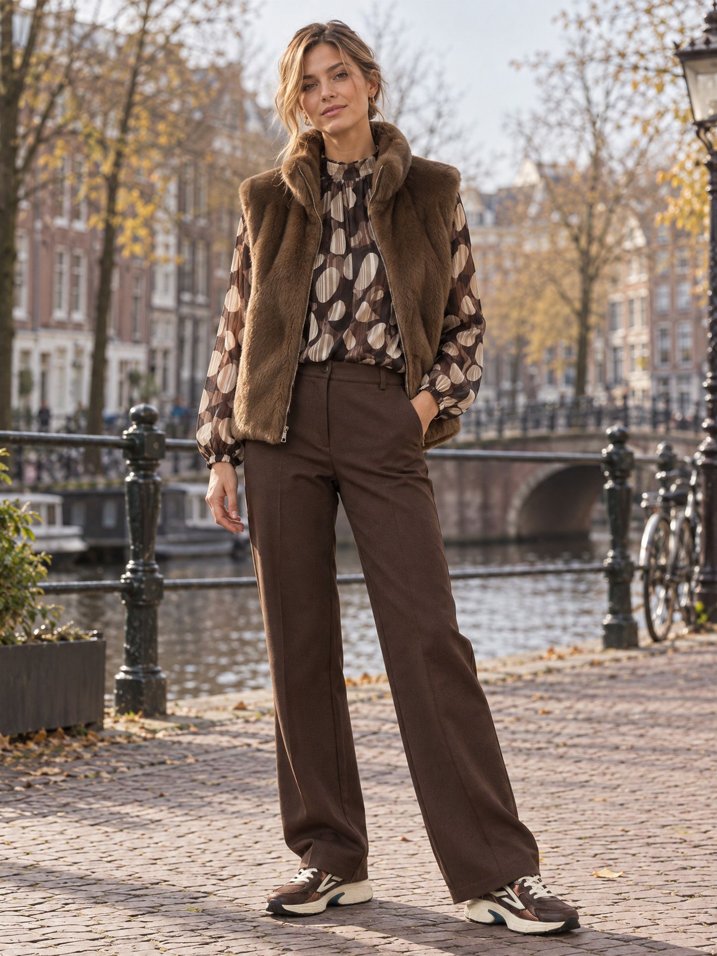 C&S The Label Gilet Geraldine Bruin 00084774-5800