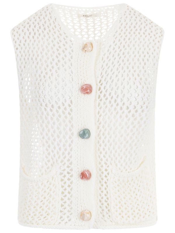 Kelie Gilet Hannie Off white 2900082235018