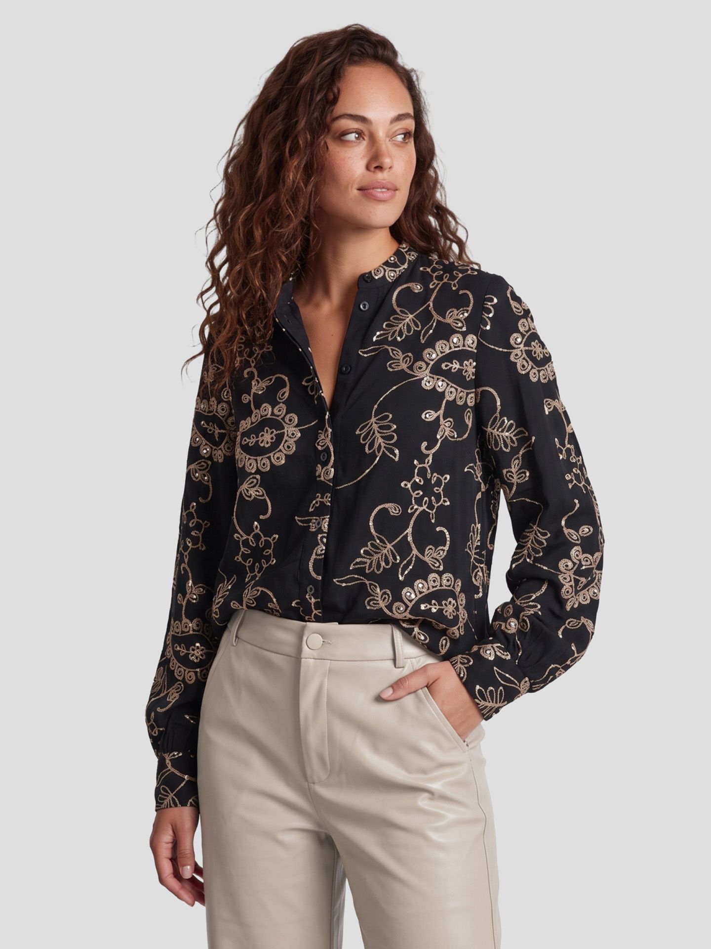C&S The Label Blouse Nova Zwart 00084994-7500