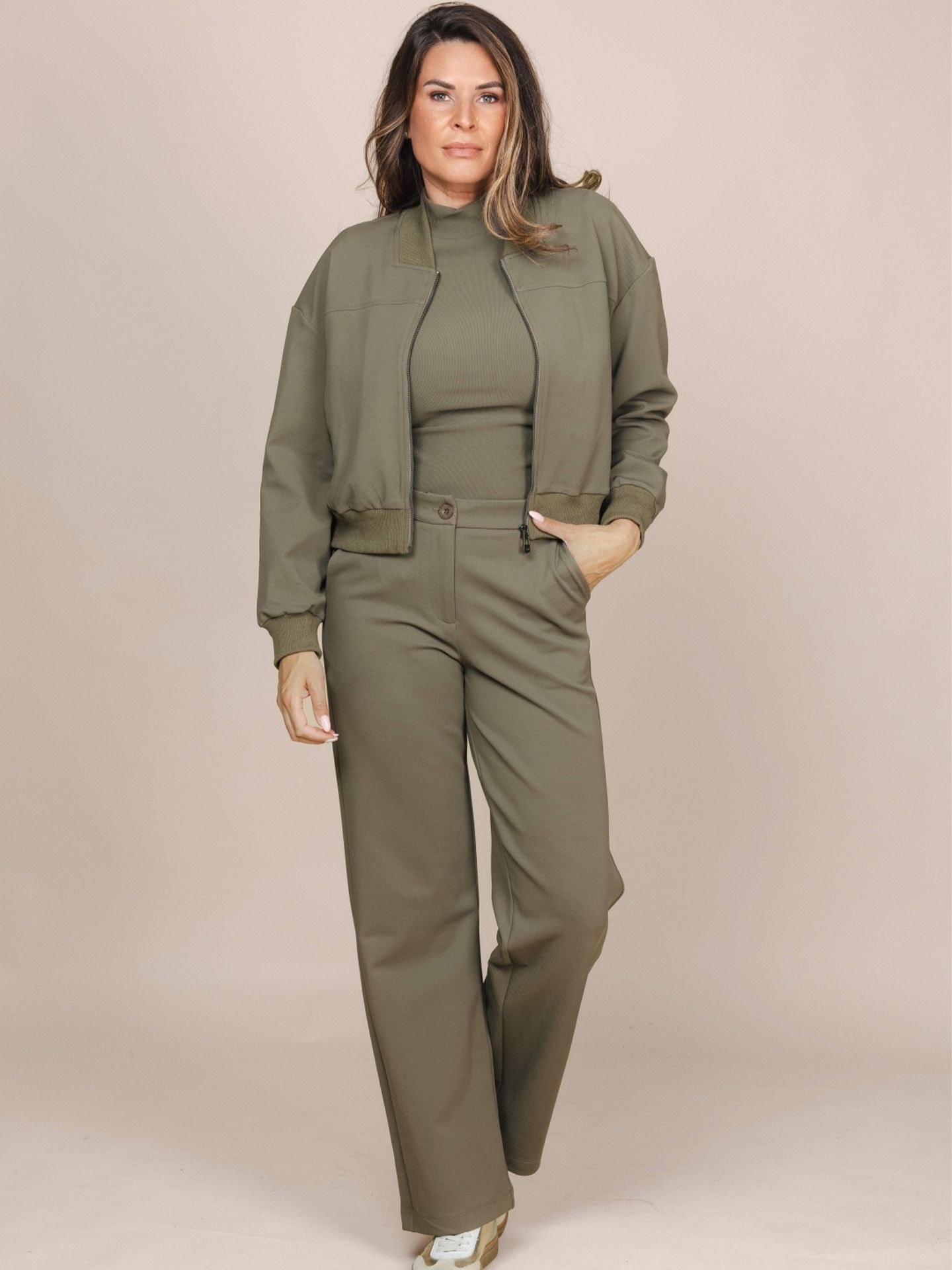 Zoso Wide Leg Broek Xandra Groen 00085382-6300