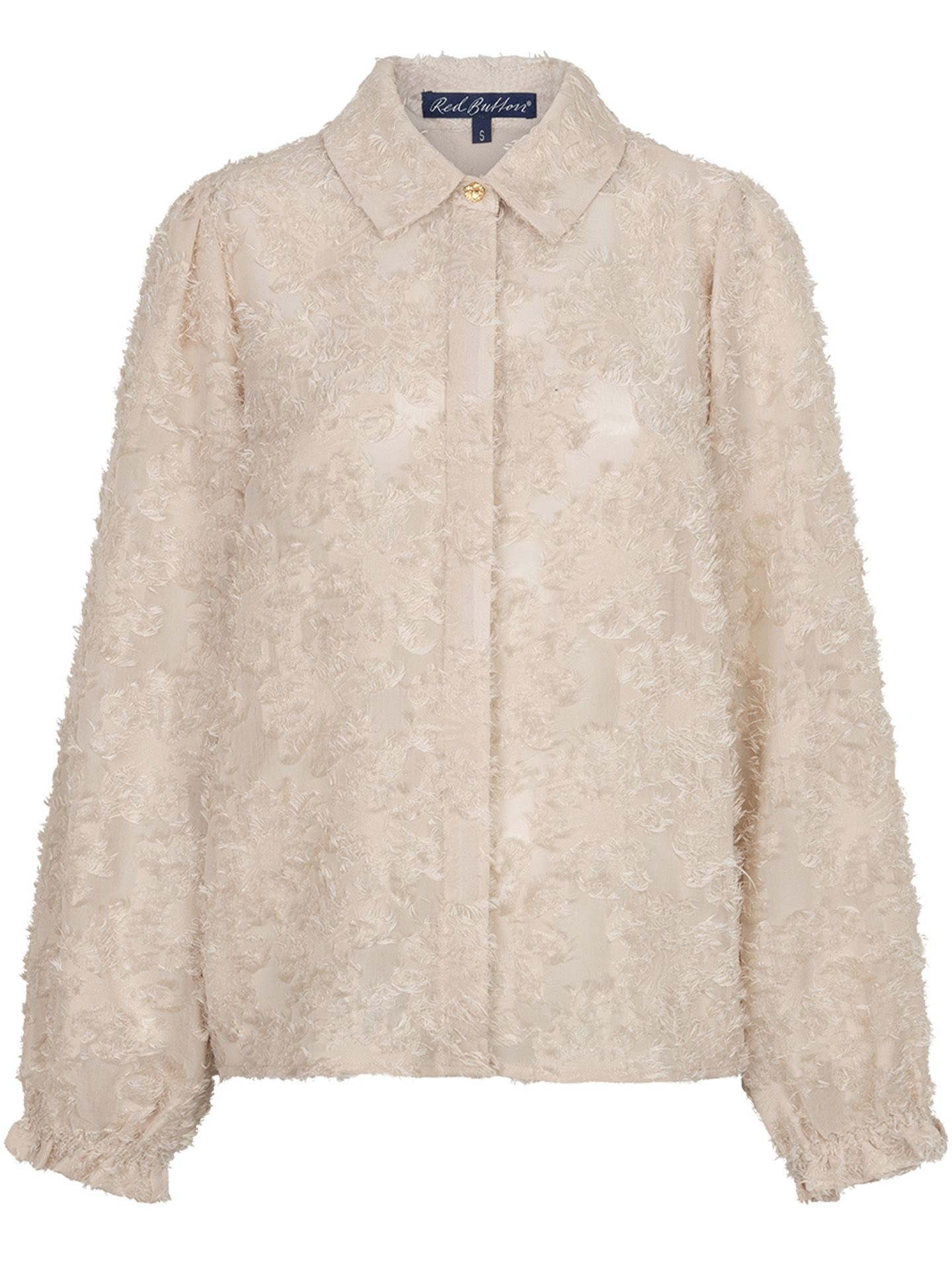 Red Button Blouse Bea Beige 00085398-5100