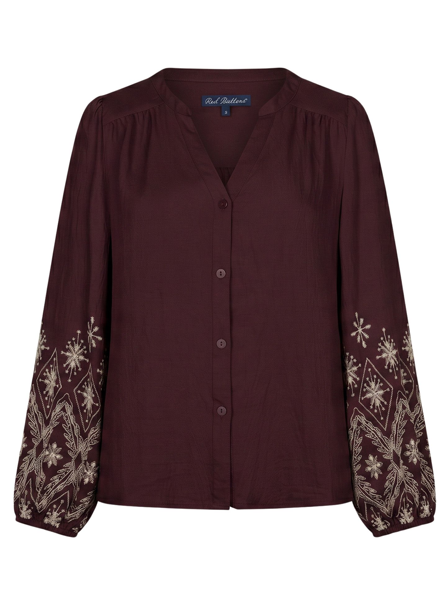 Red Button Blouse Lieve Rood 00085399-3600