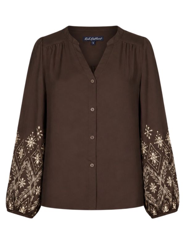 Red Button Blouse Lieve Bruin 2900083080068