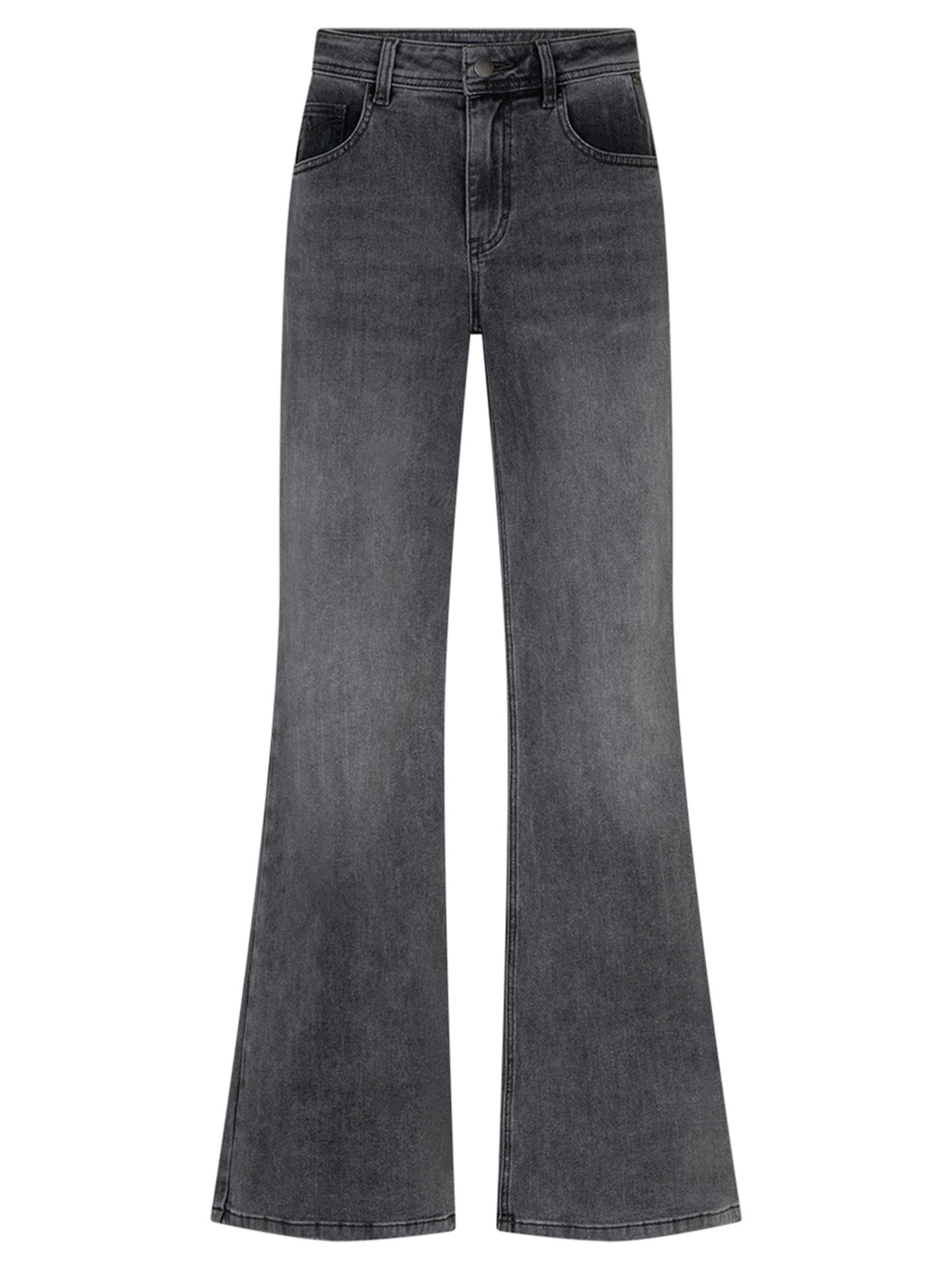 Red Button Flared Jeans Brielle Grijs 00085402-746