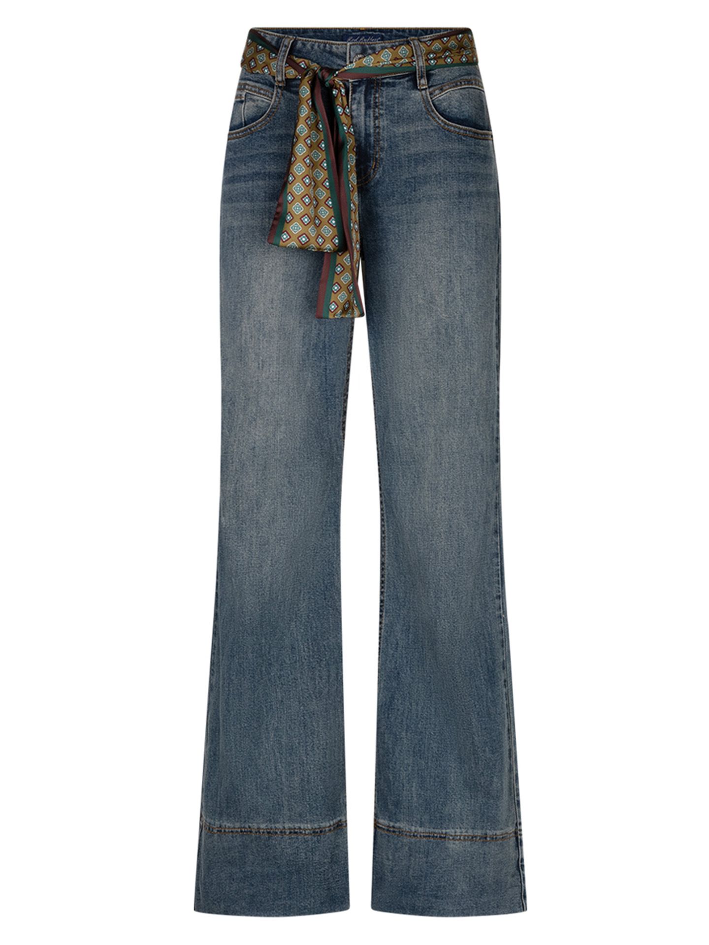Red Button Flared Jeans Brielle Blauw 00085403-777