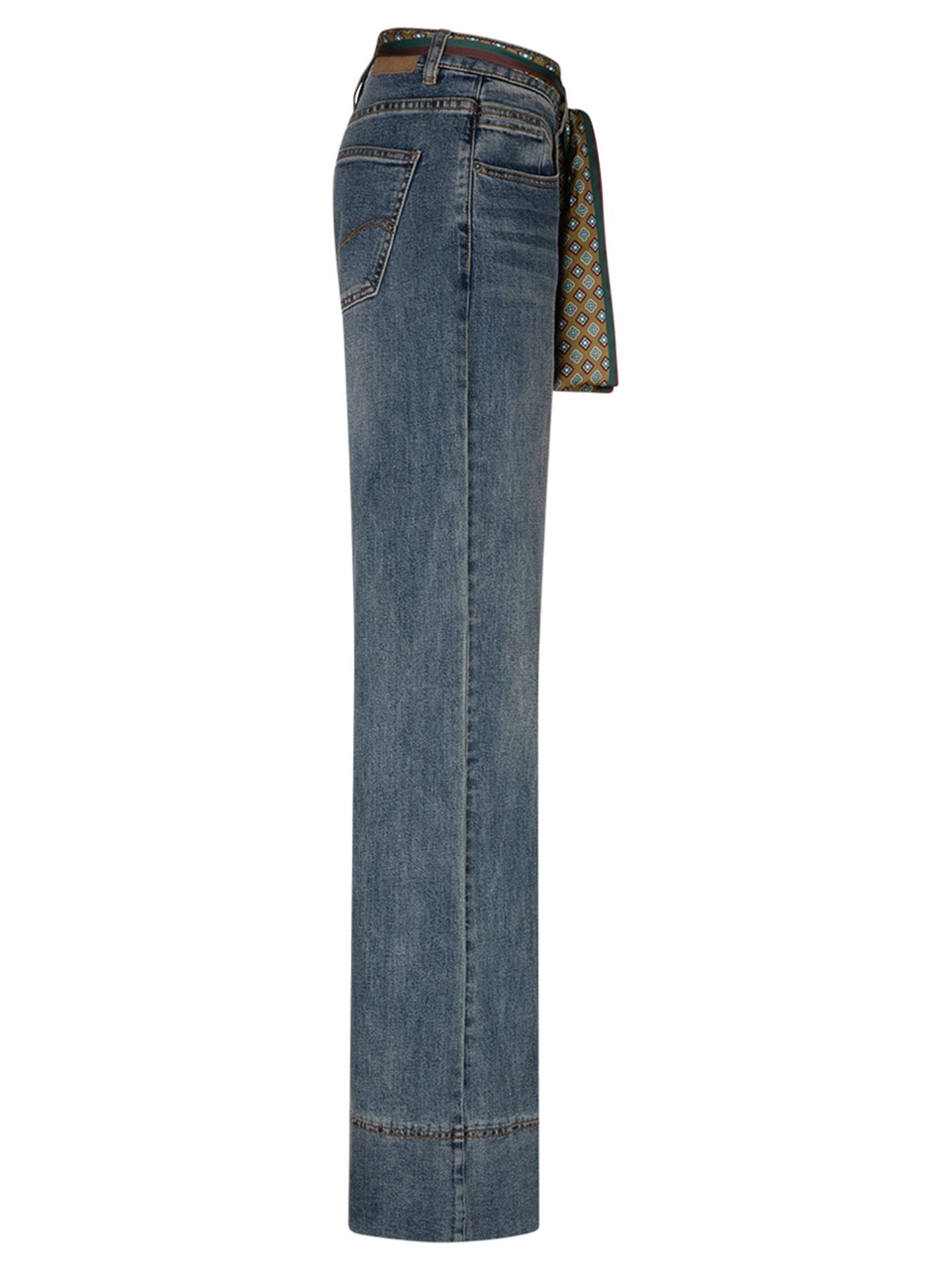 Red Button Flared Jeans Brielle Blauw 00085403-777