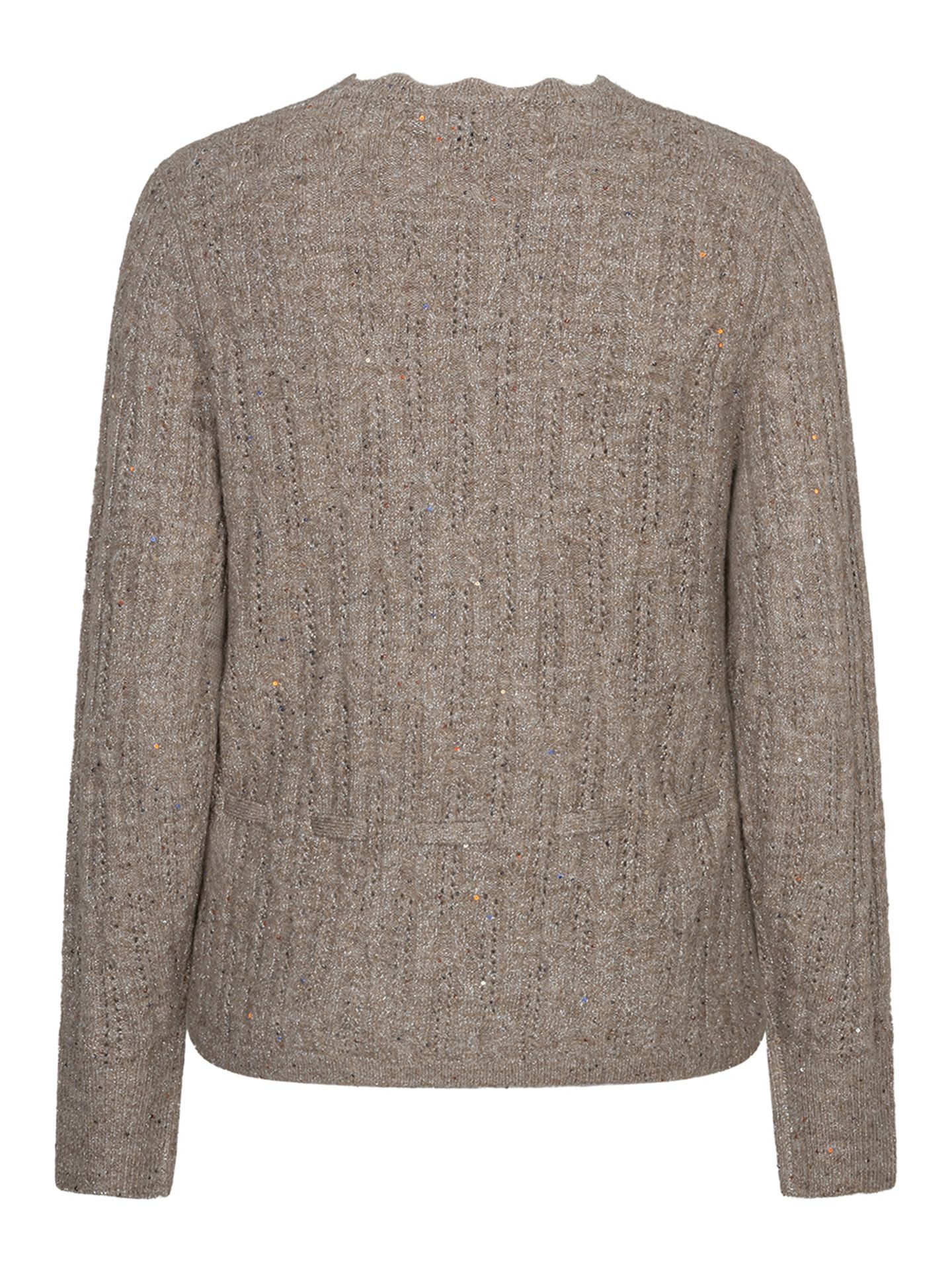 Red Button Vest Cardigan Taupe 00085428-5500