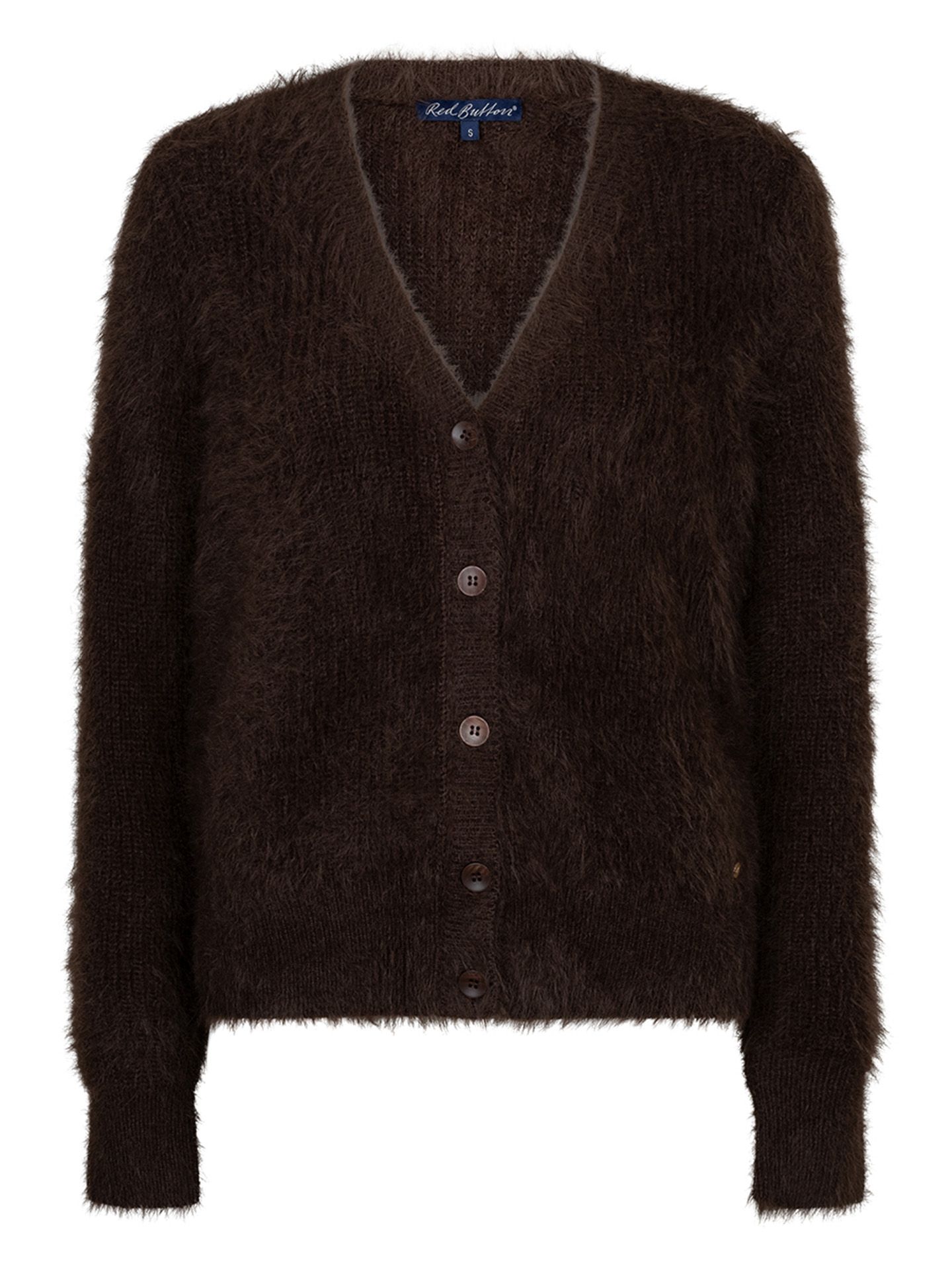 Red Button Vest Cardigan Bruin 00085429-5800