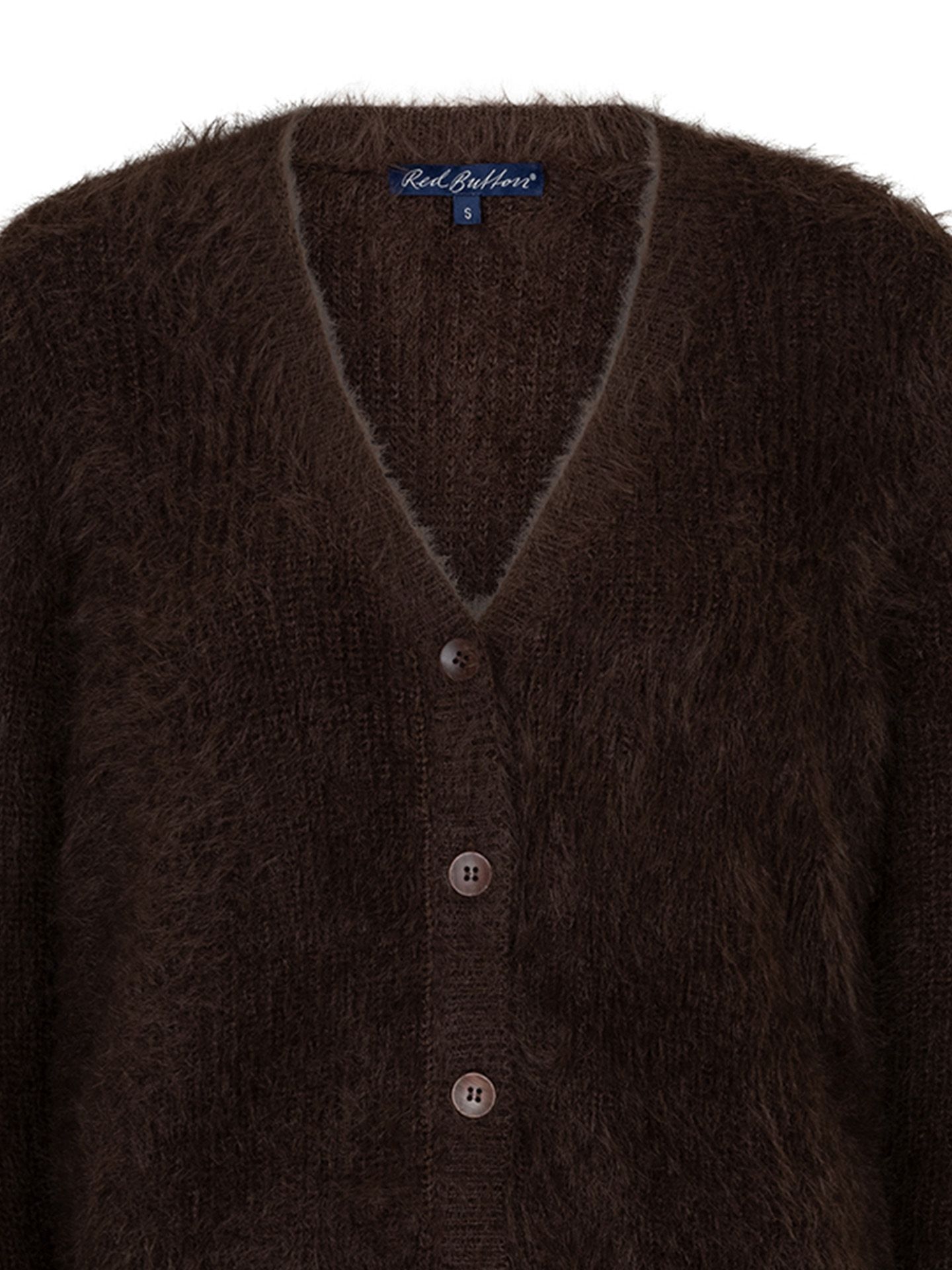 Red Button Vest Cardigan Bruin 00085429-5800
