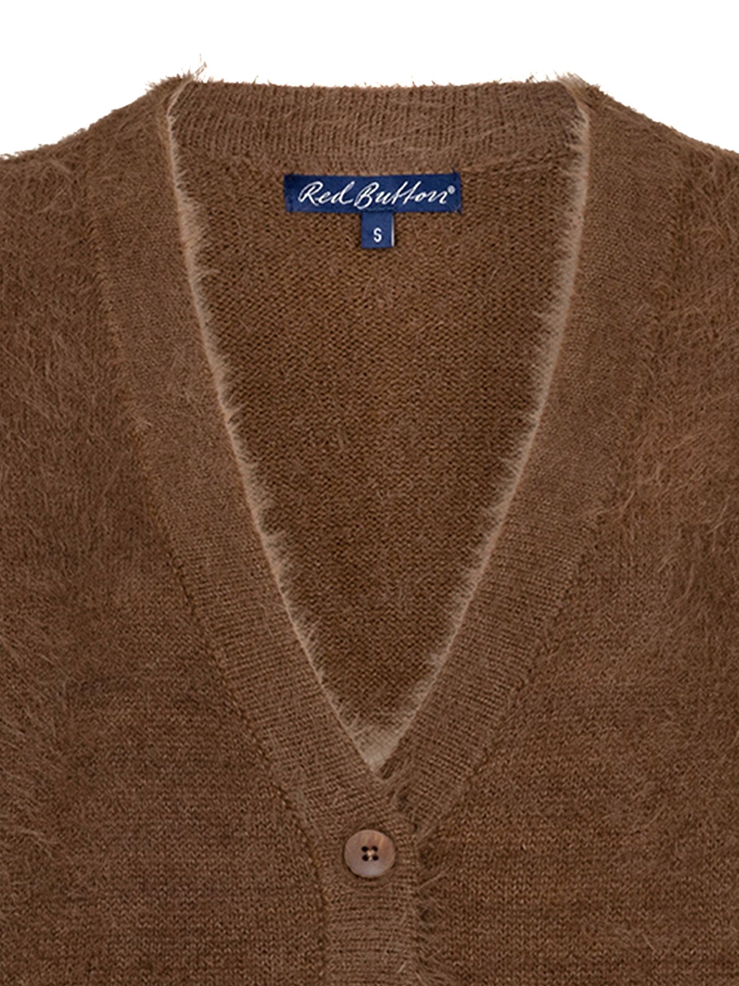 Red Button Vest Sleeveless Camel 00085435-5300