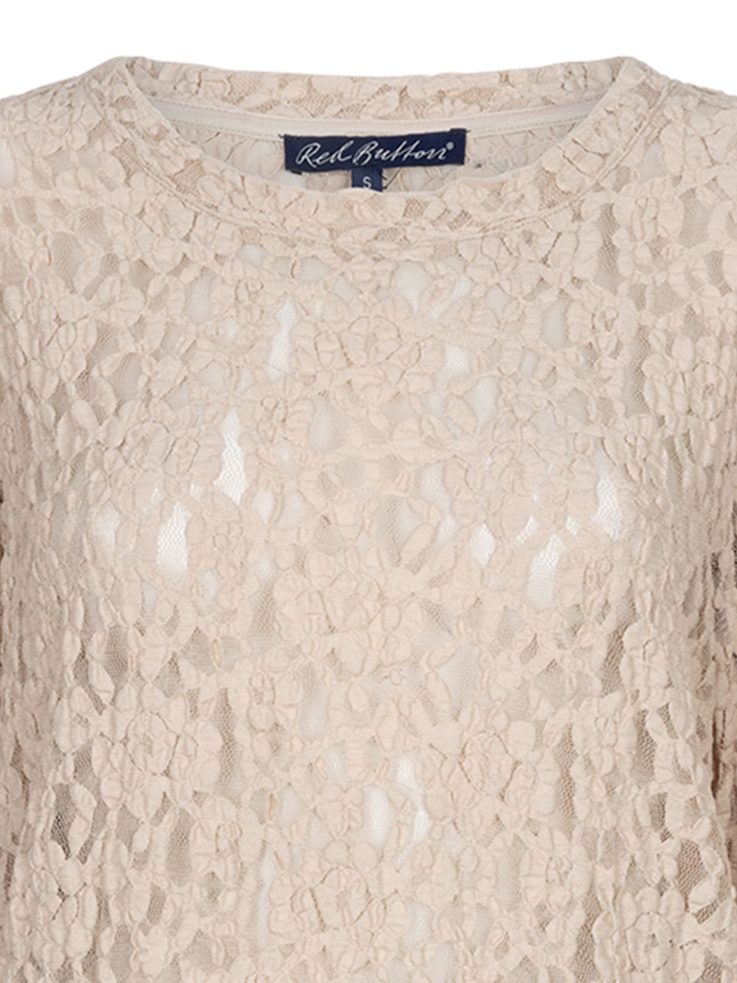 Red Button Shirt Top Beige 00085442-5100