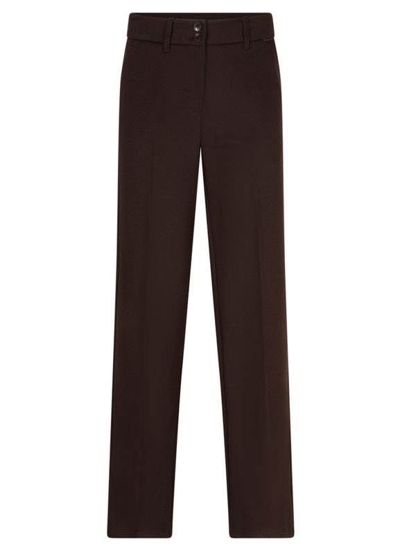 Red Button Wide Leg Broek Colette Bruin 2900083202583