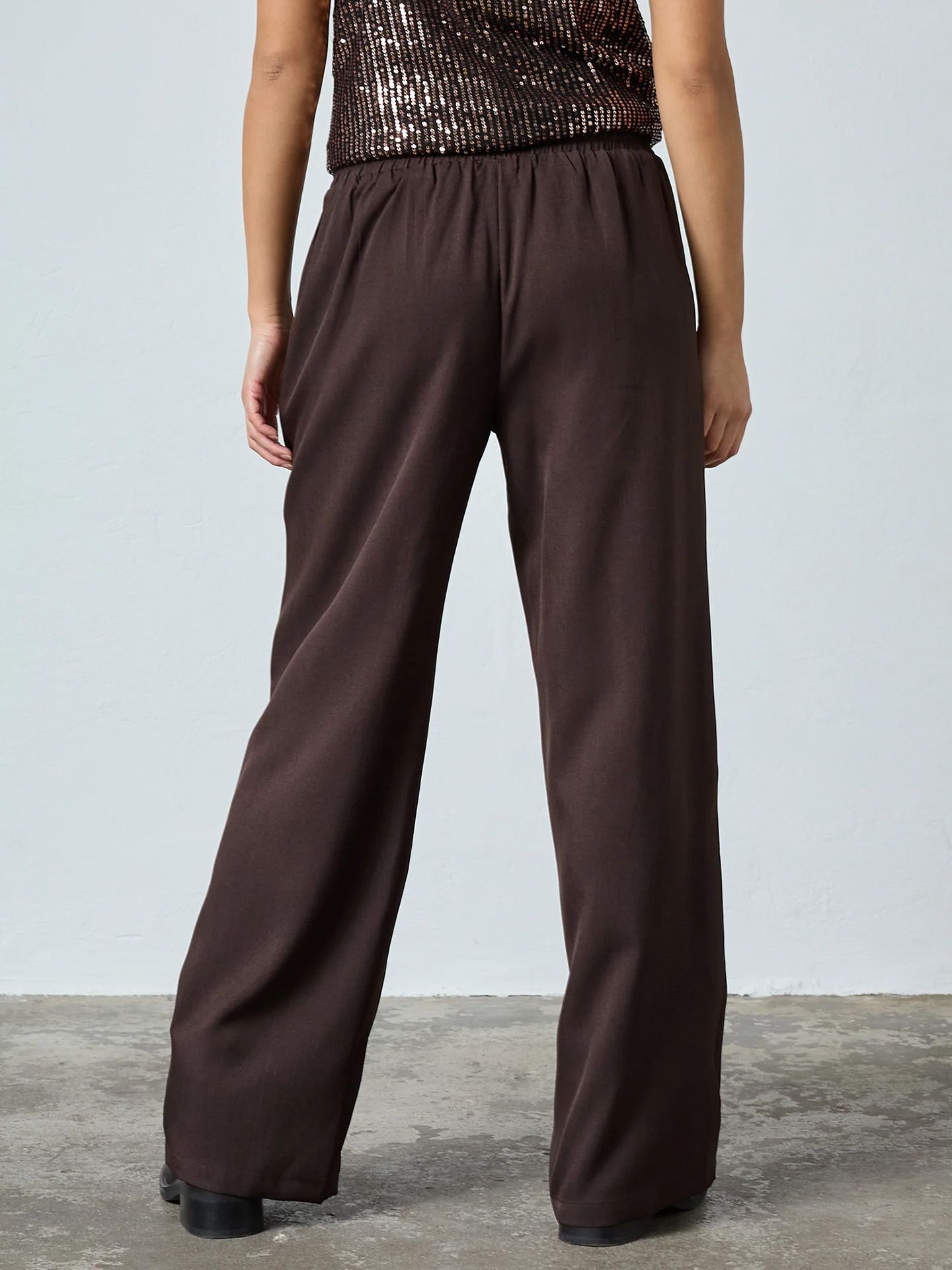 Sisters Point Wide Leg Broek Viska Bruin 00085623-5800