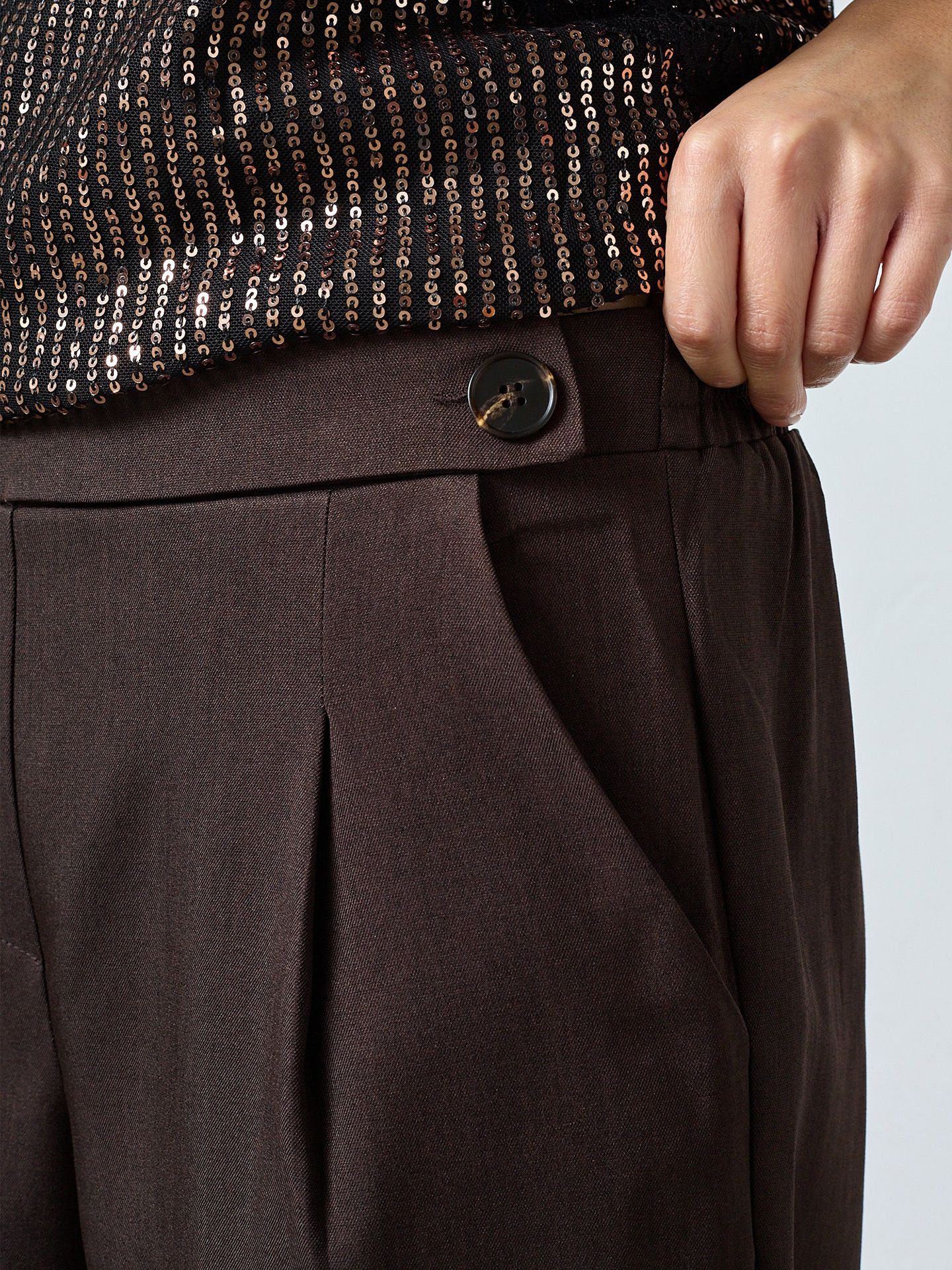 Sisters Point Wide Leg Broek Viska Bruin 00085623-5800