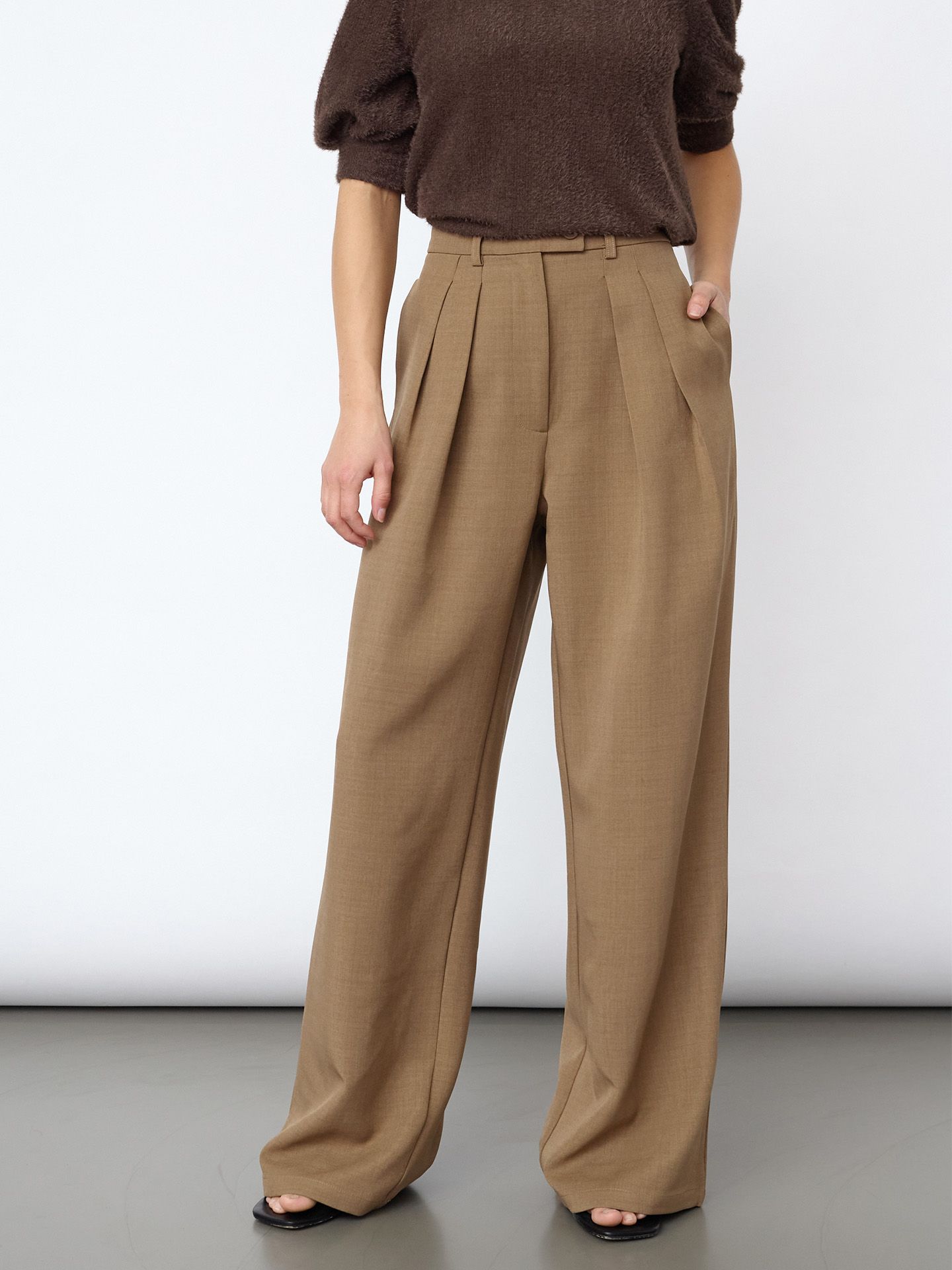 Sisters Point Wide leg Broek Garwin Taupe 00085625-5510