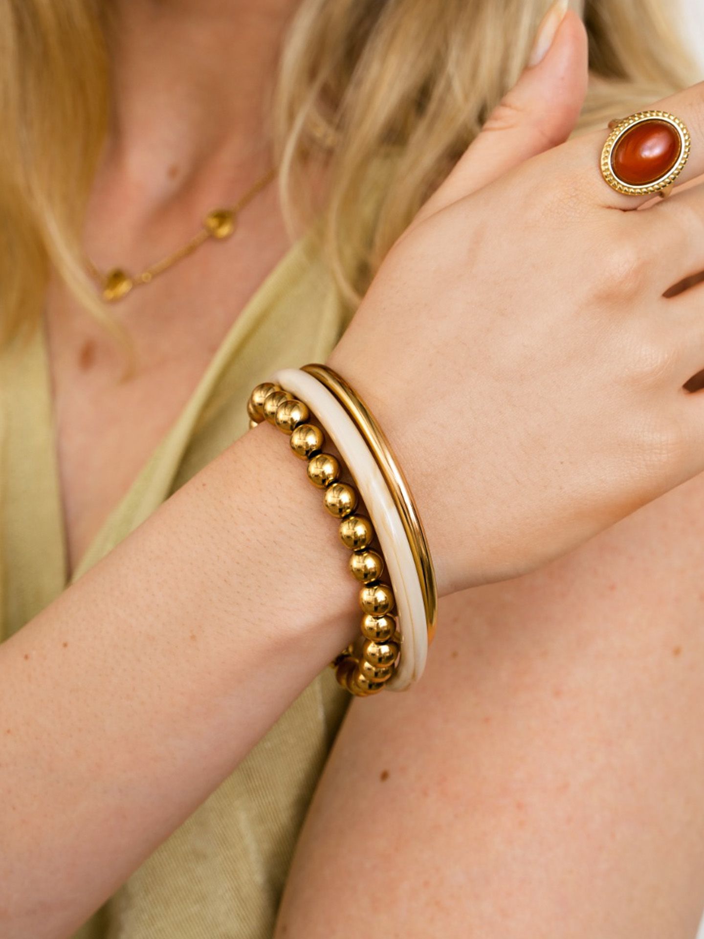 Schijvens mode Armband Kitty Beige 00085781-5201