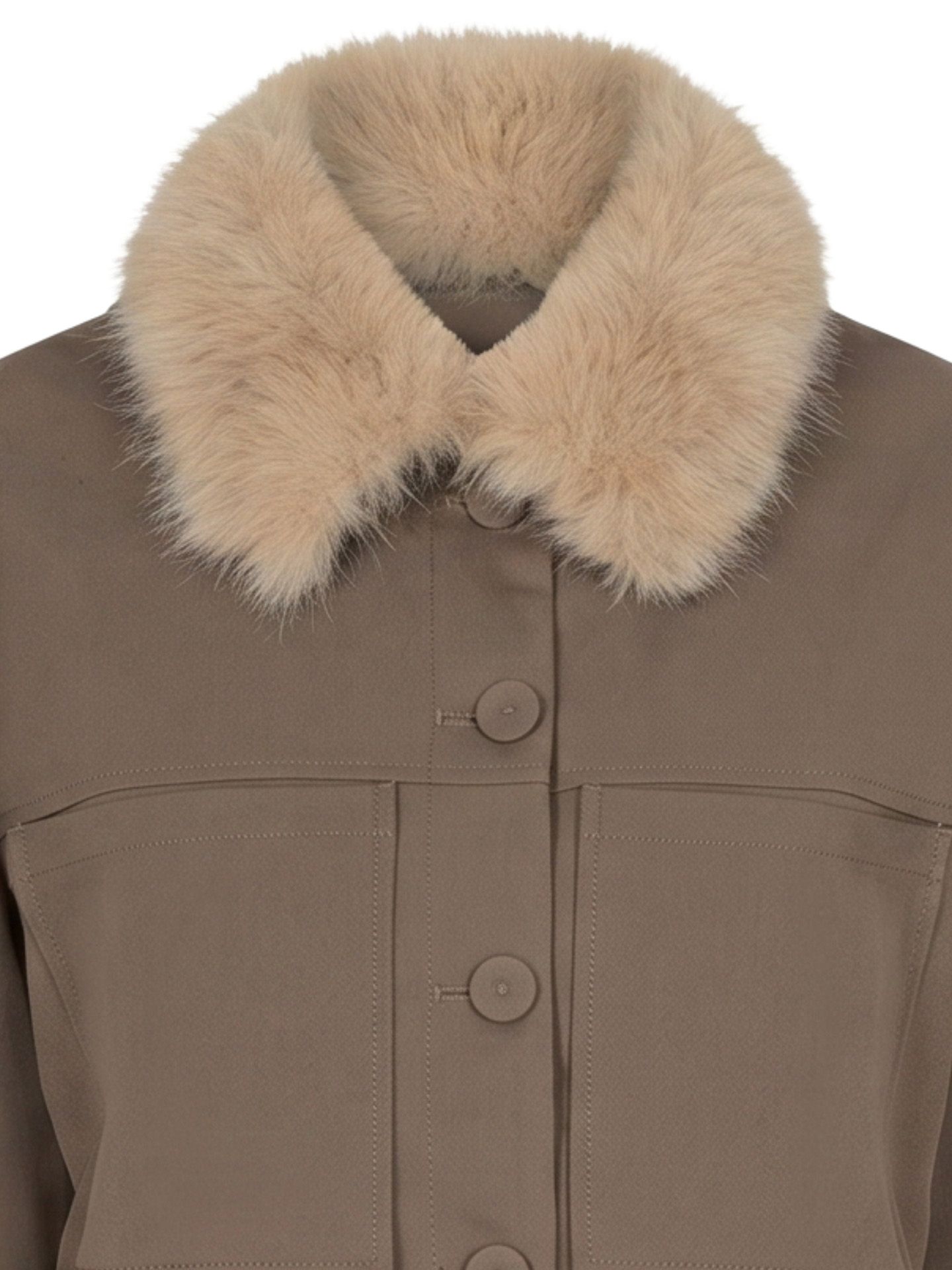 Red Button Jack Jacket & Fur Taupe 00086256-5500