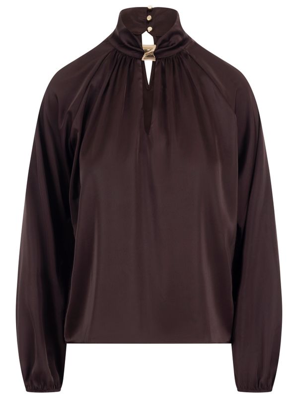 daily parts Blouse Fatin Bruin 2900084663055