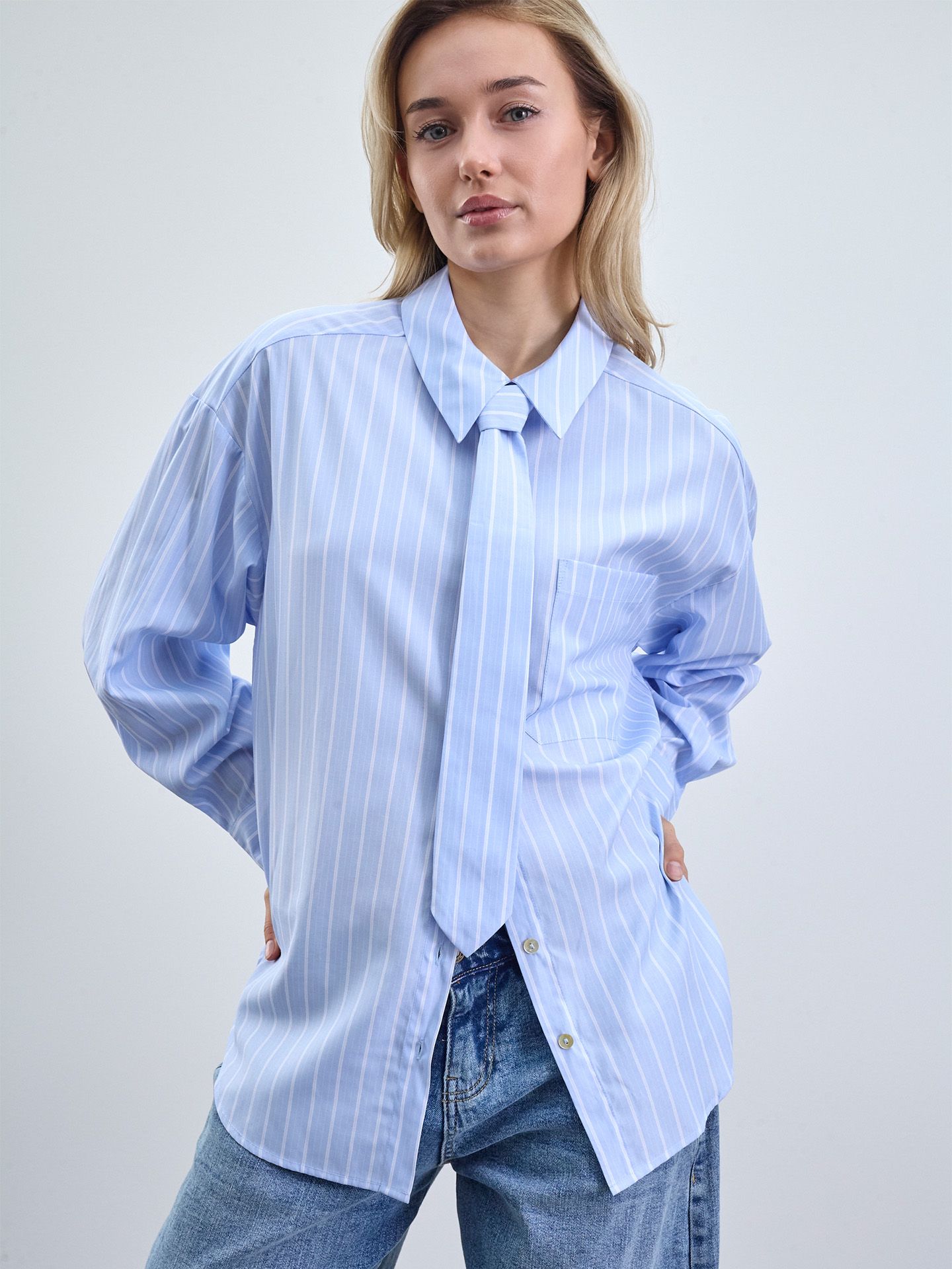 Sisters Point Blouse Vanya Blauw 00086775-1600